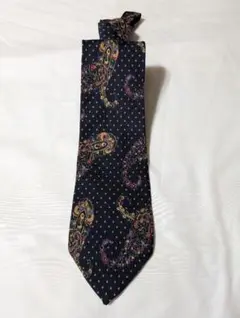 MEN'S BIGI ネイビー ペイズリー ドット ネクタイのサムネイル