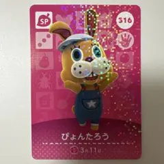 どうぶつの森　amiiboカード　ぴょんたろう　316