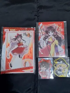 東方Projectダイソー アクリルスタンド クリアファイル シール霊夢 魔理沙