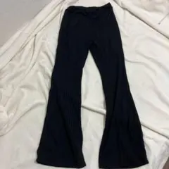 SHEIN ストライプ ブラック フレアパンツ 11-12Y