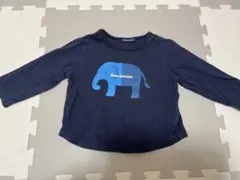 80cm Moujonjon ムージョンジョン ネイビー ぞうさん 長袖Tシャツ