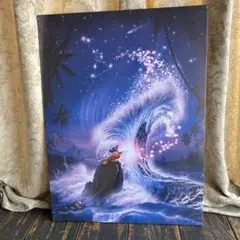 原画 「満ちる月、滝に遊ぶ白龍」 開運絵画 龍神 龍 龍ノツカイ - メルカリ