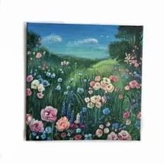 絵画 原画 風景画 肉筆 キャンバス F3 『清流と秋桜』 - メルカリ