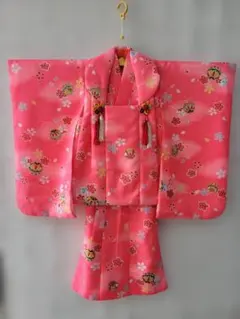 七五三 着物 ピンク 花車 華やか 7歳 お正月 ひな祭り 着物のみ - メルカリ