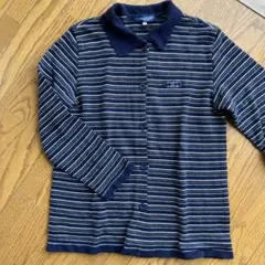 CARA O CRUZ ネイビー ストライプ 長袖 Tシャツ