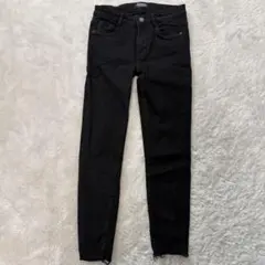 ZARA スキニーデニム フリンジ裾　サイズ36