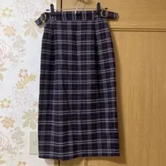 ViS チェック柄　ミモレ丈スカート Sサイズ