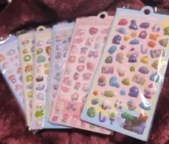 6枚セット ぷくぷく 3D立体シール デコシールゆめかわ 手帳 シール交換 人気