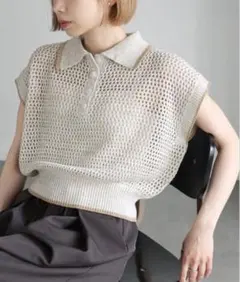 tiptop メランジメッシュライン入りポロのサムネイル