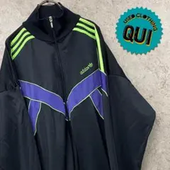 レア80s US古着○アディダス トレフォイル刺繍トラックジャケット 2XL