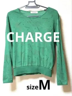 CHARGE チャージ レナウン 総柄 Tシャツ グリーン 長袖 綿100%