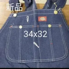 新品 34x32 NB デニム オーバーオール ディッキーズ