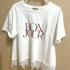 samansa mos2 裾レースロゴTシャツのサムネイル