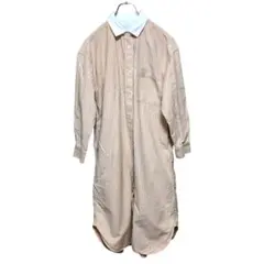 W-146【美品】ストライプ シャツワンピース ロングワンピース レディース