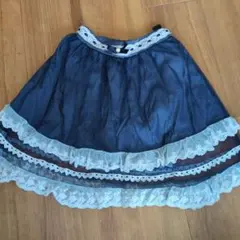 ネイビー レース付きスカート　アクシーズファム110サイズのサムネイル