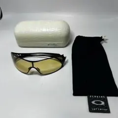 OAKLEY スポーツサングラス イエローレンズ ケース付き 傷ひび割れあり