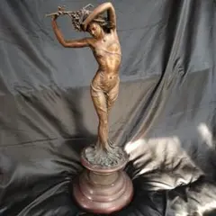 ★現地引取限定！！ 作家物 金属工芸 銅製 ブロンズ像 少女 女神 大型オブジェ 金属工芸 アメリカ 自由の女神 ブロンズ風 高さ44cm彫像 彫刻