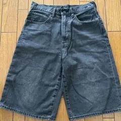 ＧＵ　メンズ　ブラックデニム　ショートパンツ　S