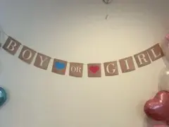 性別発表 ガーランド BOY OR GIRL 装飾