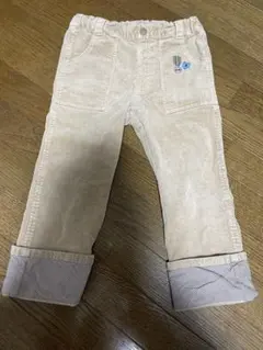 ベージュ ロールアップ裾 パンツ