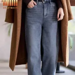 coca コカ 裏起毛 デニム ワイドパンツ BLUE裏起毛デニム L ブルー