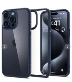 Spigen iPhone 15 Pro Max ケース クリア ブルー