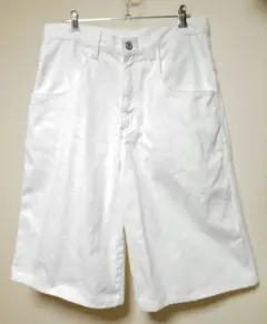 ホワイト デニム バミューダショーツ ハーフパンツ バギー EUR38のサムネイル