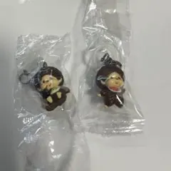 ガチャ　monchhichi モンチッチ　めじるしアクセサリー　2点セット