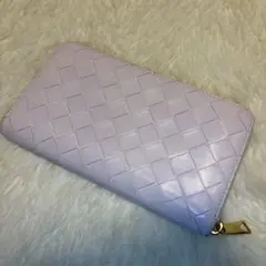 美品 BOTTEGA VENETA ラウンドジップ マキシイントレ ライトピンク
