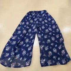 花柄 シフォン ワイドパンツ ネイビー 150cmのサムネイル
