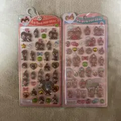【24時間以内発送】うるちゅるポップシール　赤 ピンク モンチッチ　2枚セット