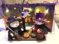 猫、ハロウィン、おばけ、創作人形