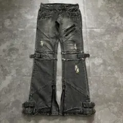 archive 00s hem zip flared denim Y2Kswag