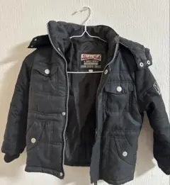 ダークグレー フード付き中綿コート120cm