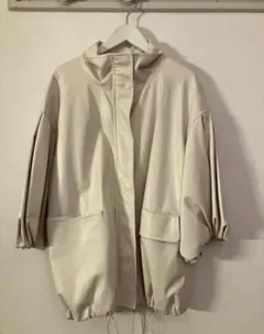 フレイアイディー　フェイクレザーフードブルゾン