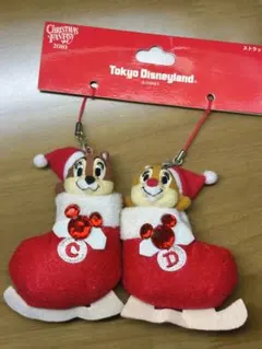 ディズニークリスマス チップとデール　ぬいぐるみストラップ2010年