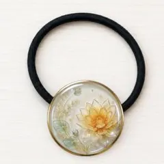 朝顔 クリアブルー レジン ヘアゴム ハンドメイド 水色 透明感 涼やか