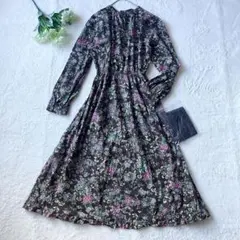 美品 アフタヌーンティーワードローブ ロングワンピース 花柄 総柄 M‐L