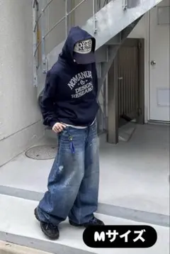 【Chikashitsu +】painted buggy denim pants