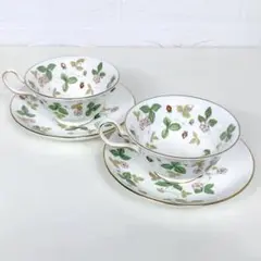 WEDGWOOD ウエッジウッド ワイルドストロベリー カップ&ソーサー 2脚