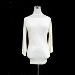 春秋M-premierBLACK ホワイト ニットМプルミエ