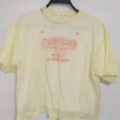 pom ponette 半袖Tシャツ イエロー ロゴプリントのサムネイル