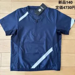 新品 デサント 半袖 野球 半袖ウインドジャケット 防風 ネイビー 140