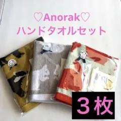期間限定価格❗️Anorak おしゃれハンドタオル/柄違い♡3枚セット
