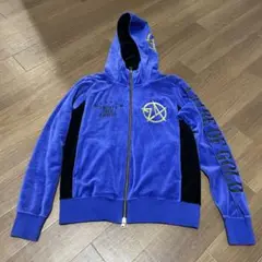 平成 ギャル男 24KARATS 青 ベルベットパーカー