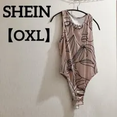 SHEIN 【OXL】 顔イラスト ワンピース水着 ベージュ シック 大人