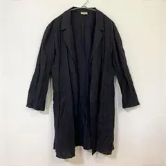 【クリツィア】リネンジャケット ロング丈サイドスリット リノ100% 46