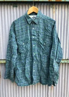 90s ユーロ古着 MUSTANG チェックシャツ XL ビンテージ 長袖シャツ