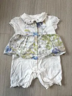 半袖 bebe reduction 花柄　ロンパース　べべ