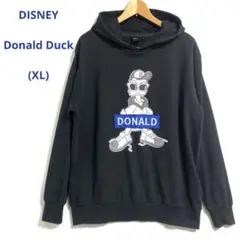 ☘️ディズニー(XL/LL)ドナルドダックパーカー　プルオーバー　トレーナー　黒